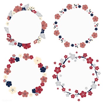 Japanese flowers frame | Free stock vector - 553165