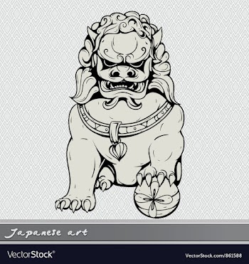 Japanese foo lion vector image