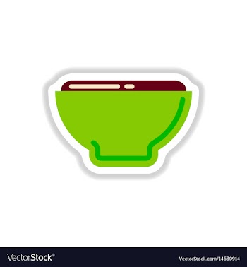 Japanese food miso soup sticker vector image