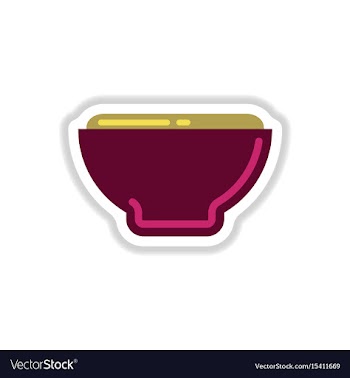 Japanese food miso soup sticker vector image