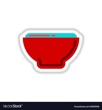 Japanese food miso soup sticker vector image