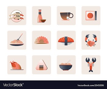 Japanese foods icon vector image
