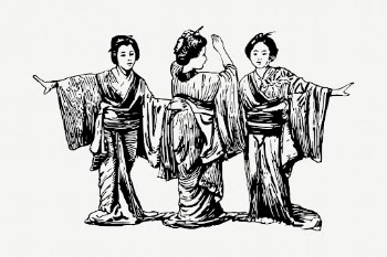 Japanese geisha drawing, vintage illustration | Free PSD - rawpixel