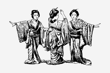 Japanese geisha hand drawn illustration. | Free Photo - rawpixel