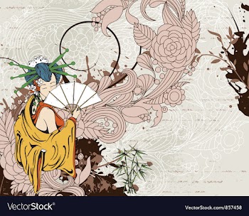 Japanese grunge background vector image