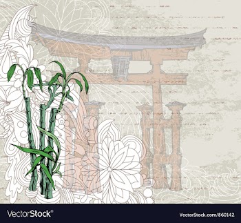 Japanese grunge background vector image