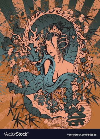 Japanese grunge background vector image