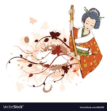 Japanese grunge floral background vector image