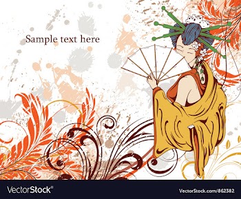 Japanese grunge floral background vector image