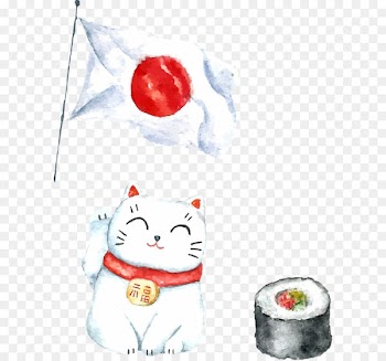 Japanese hand-painted watercolor impression 