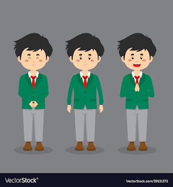 japanese high school character with expression