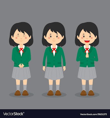 japanese high school character with expression