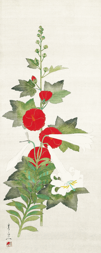 Japanese hollyhock flowers (19th century) | Free Photo Illustration - rawpixel