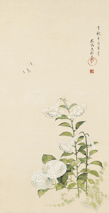 Japanese hydrangea and lilies (1801) | Free Photo Illustration - rawpixel