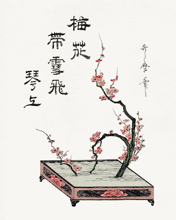 Japanese ikebana plum branch (18th-19th | Free Photo Illustration - rawpixel