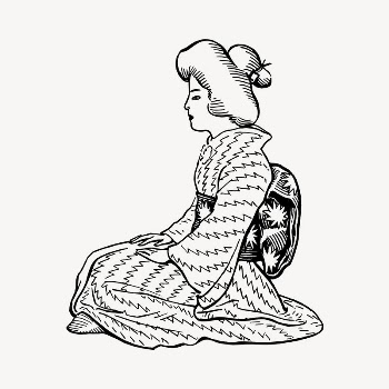 Japanese Kimono clipart, vintage hand | Free Vector - rawpixel
