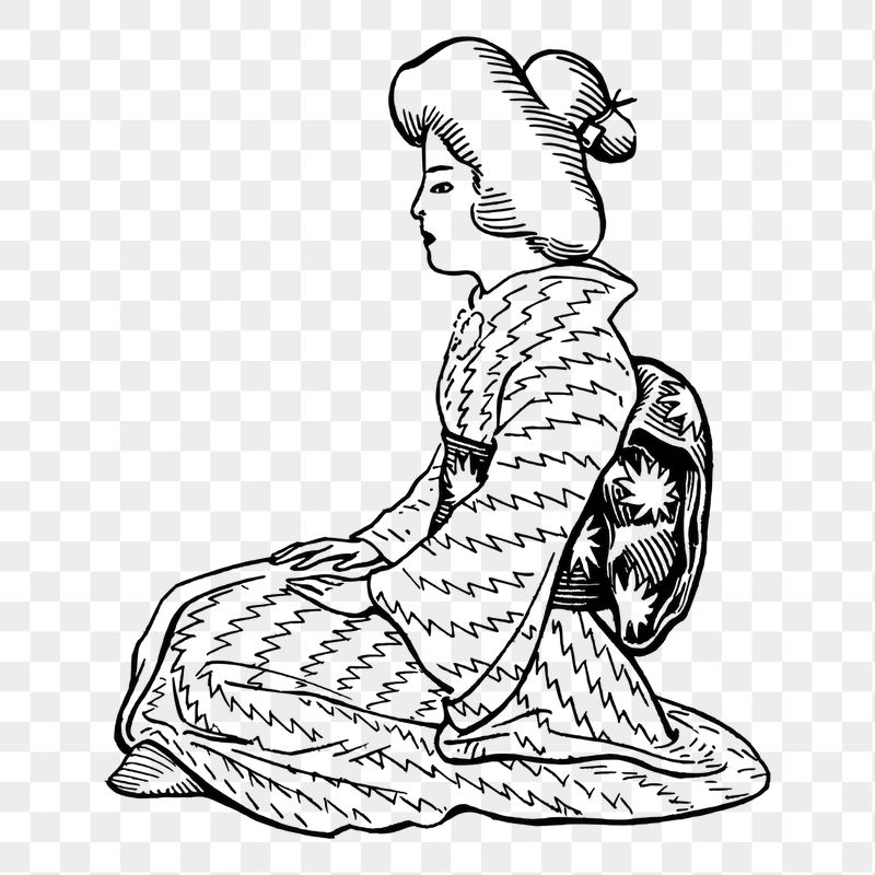 Japanese Kimono png sticker illustration, | Free PNG - rawpixel