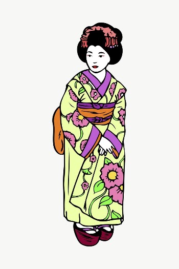 Japanese kimono woman clipart, illustration | Free Vector - rawpixel