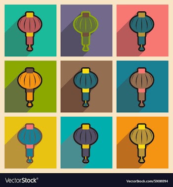 Japanese lanterns vector image