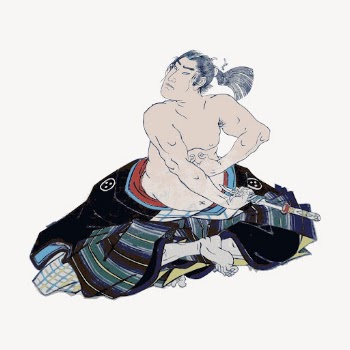 Japanese man performing Seppuku clipart, | Free Vector - rawpixel