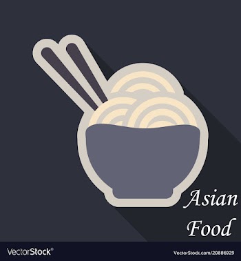 Japanese noodles asian thai chinese food vector image