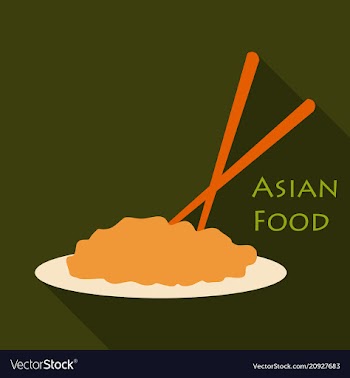 Japanese noodles asian thai chinese food vector image