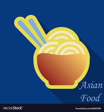 Japanese noodles asian thai chinese food vector image