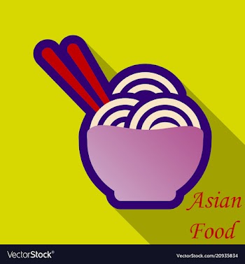 Japanese noodles asian thai chinese food vector image