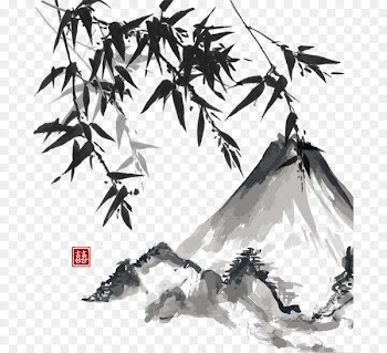 Japanese painting Ink wash painting Japanese art - Vector Chinese painting style bamboo material 