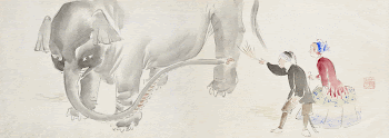 Japanese people and elephant (1797&ndash;1858 | Free Photo Illustration - rawpixel