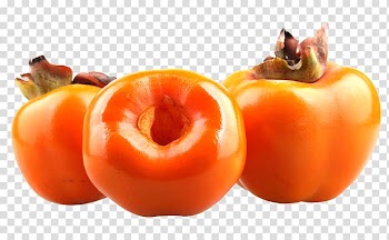 Japanese Persimmon Vegetarian cuisine Fruit Food, Three persimmons transparent background PNG clipart