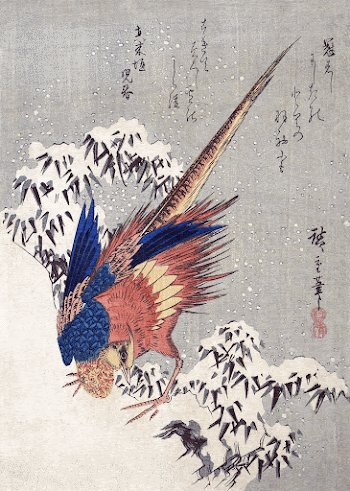 Japanese pheasant in snow (1840) | Free Photo Illustration - rawpixel