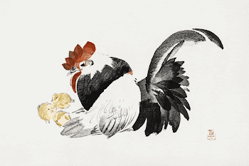 Japanese rooster and chicks (1615-1868) | Free Photo Illustration - rawpixel