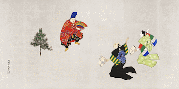 Japanese scenes from Kyōgen theater | Free Photo Illustration - rawpixel