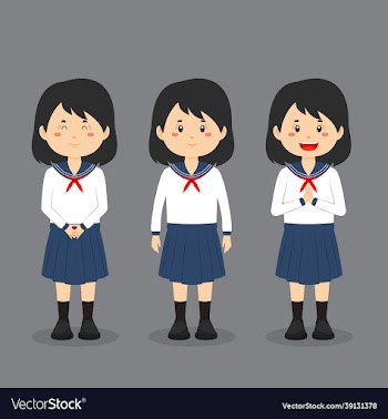 japanese school character with expression