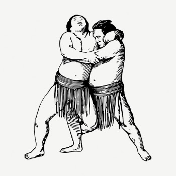 Japanese sumo wrestlers drawing, vintage | Free PSD - rawpixel