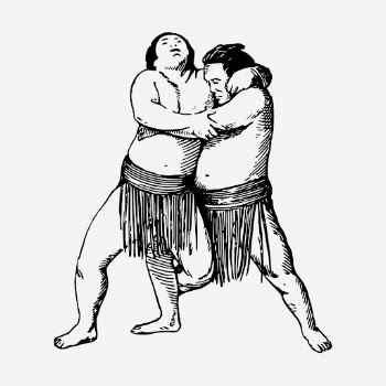 Japanese sumo wrestlers hand drawn | Free Photo - rawpixel