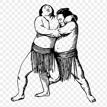 Japanese sumo wrestlers png drawing | Free PNG - rawpixel