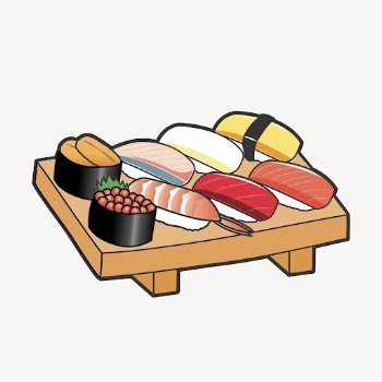 Japanese sushi set clipart, food | Free Vector - rawpixel