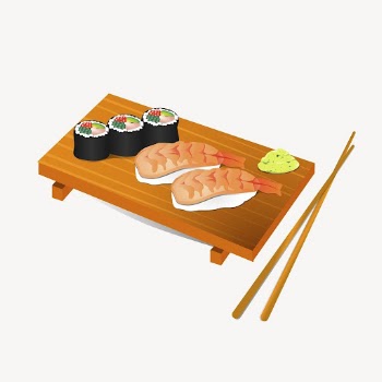 Japanese sushi set clipart, illustration | Free Vector - rawpixel