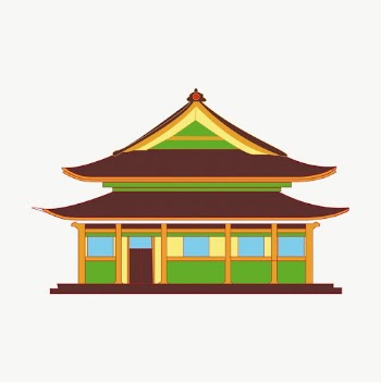Japanese temple clipart, illustration vector. | Free Vector - rawpixel