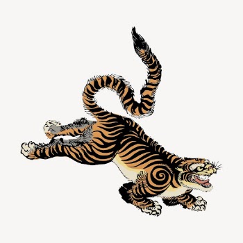 Japanese tiger clipart, mythical animal | Free Vector Illustration - rawpixel