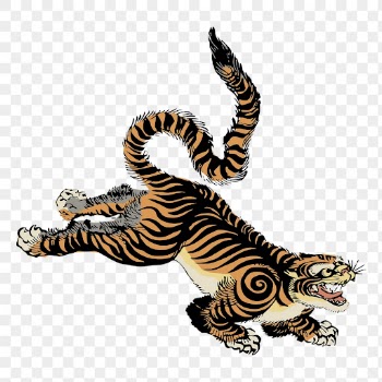 Japanese tiger png sticker, mythical | Free PNG - rawpixel