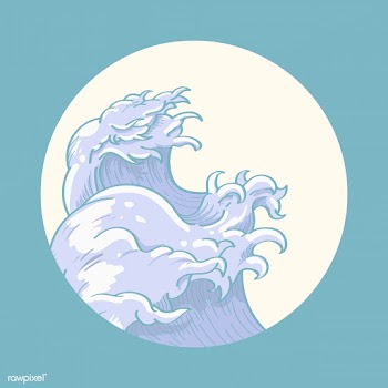 Japanese wave art doodle | Free stock vector - 843121