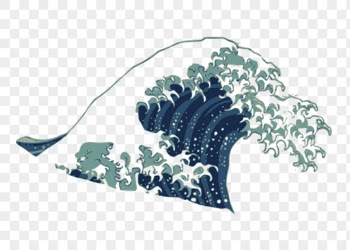 Japanese wave png clipart, vintage | Free PNG - rawpixel