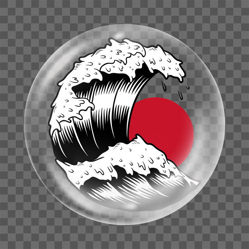 Japanese wave   sticker, | Free PNG - rawpixel