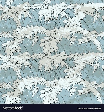 Japanese waves pattern vector image