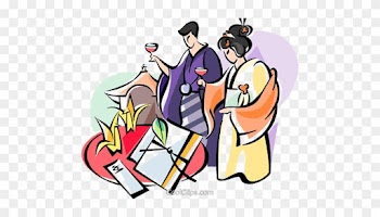 Japanese Wedding Ceremony Royalty Vector Clip Art - Japanese Wedding Art Png
