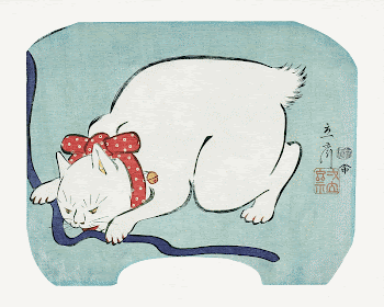 Japanese white cat (1863) vintage | Free Photo Illustration - rawpixel
