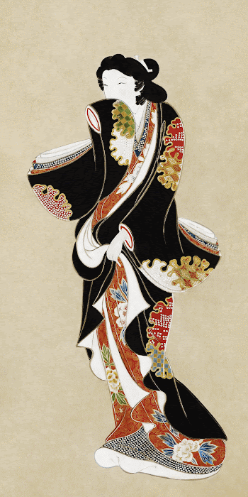 Japanese woman (1650-1660) vintage painting. | Free Photo Illustration - rawpixel